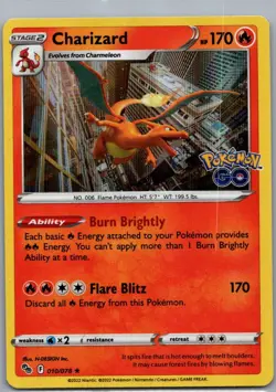 Charizard Holo Rare Pokemon GO 010/078 NM - Image 1