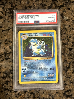 1999 POKEMON BASE SET UNLIMITED #2/102 BLASTOISE PSA 8 - Image 1
