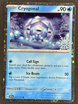 Pokemon Cryogonal Holiday Stamp 047/191 SSP Surging Sparks NM - Image 1
