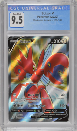 2020 Pokemon SWSH Darkness Ablaze 183 Scizor V CGC 10 (9.5 re-holder eligible) - Image 1