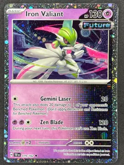 Pokemon Iron Valiant Cosmos Holo 079/162 TEF Temporal Forces NM - Image 1