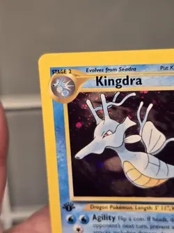 Pokemon TCG Kingdra Neo Genesis 1st Edition Holo Rare Card #08/111 SWIRL NM - Image 3