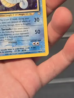 Pokemon TCG Kingdra Neo Genesis 1st Edition Holo Rare Card #08/111 SWIRL NM - Image 5
