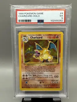 Charizard 004/102 Base Set Holo PSA 5 - Pokemon Rare Card 🔥📈 - Image 1