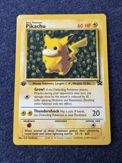 1999 Pokemon Card #1 Ivy Pikachu 1st Edition Error League Promo NM - Image 1