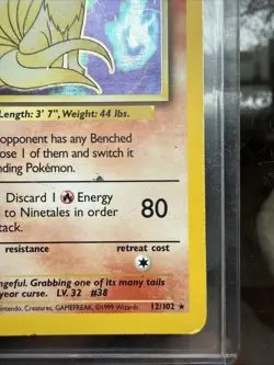 Pokemon TCG Ninetails Holo Rare Card 12/102 Base Set 1999 WOTC HP - Image 5