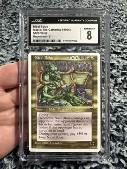 *** Nicol Bolas CGC 8 Pop 1*** MTG - Chronicles White Border - Vintage Magic - Image 1