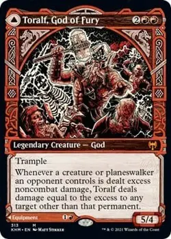 Magic The Gathering MTG TORALF, GOD OF FURY SHOWCASE Kaldheim NM - Image 1
