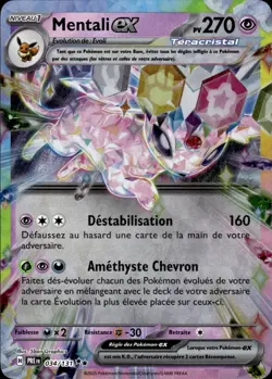 Carte Pokemon MENTALI 034/131 EX EV8.5 Evolutions Prismatiques PRE FR NEUF - Image 1