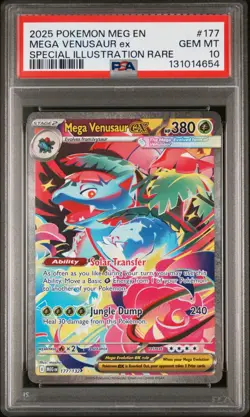 Pokemon Mega Venusaur ex 177/132 ME01 Mega Evolution #177 SIR GEM MINT PSA 10 - Image 1