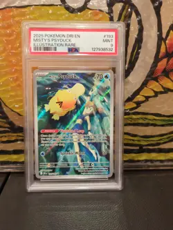 2025 POKEMON SV DESTINED RIVALS #193/182 MISTY'S PSYDUCK ILLUSTRATION RARE PSA 9 - Image 1
