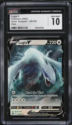 2022 Pokemon Sword & Shield Silver Tempest Lugia V #138 CGC 10 GEM MINT - Image 1
