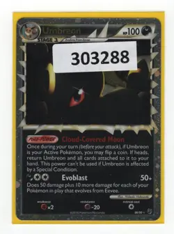 (303288) UMBREON PRIME 86/90 Ultra Rare Holo HGSS Undaunted Pokemon Card - NEW - Image 1