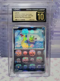 Lapras Master Ball CGC PRISTINE 10 131/165 Sv2a Pokemon Card 151 Japanese - Image 1