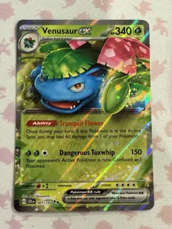 Venusaur ex (Stellar Crown Stamp) 001/142 Double Rare Holo Pokemon Card - Image 1