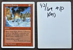 SIGNED MTG Magic Ken Meyer Jr Artist Proof _ Fifth 5E _ WORD OF BLASTING _1/69! - Image 1