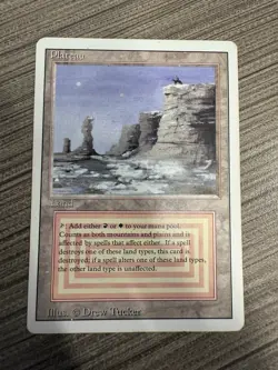 Magic the Gathering, Plateau Dual Land Revised Edition Vintage, Lightly Played. - Image 1