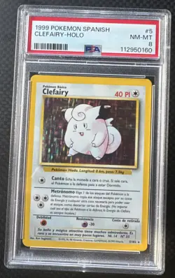 1999 Pokemon Spanish Base Set Clefairy Holo 5/102 PSA 8 - Image 1