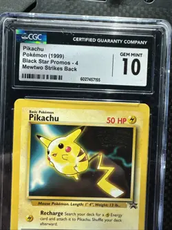 CGC10 Pokemon TCG Pikachu Black Star Promo 4 Mewtwo Strikes Back 1999 - Image 3