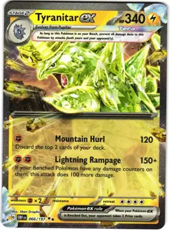Tyranitar EX Holo 66/197 Pokemon SV: Obsidian Flames NM - Image 1