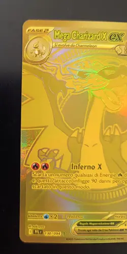 Pokemon Mega Charizard X EX - Fiamme Spettrali PFL 130/094 Gold Oro Italiana - Image 5