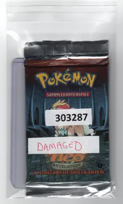 (303287) Pokemon GERMAN NEO REVELATION DAMAGED 1ST EDITION PACK - Image 1