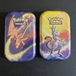 2x Pokemon TCG Kanto Power Mini Tins Charizard Mewtwo New Factory Sealed H24 - Image 1