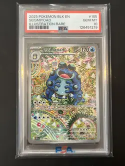 Pokemon TCG SEISMITOAD 105/086 EN Black Bolt ILLUSTRATION RARE MINT PSA 10 - Image 1