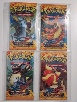Pokemon XY Flashfire Booster Pack - Factory SEALED! LOT of 4 ALL ARTWORKS - Image 1
