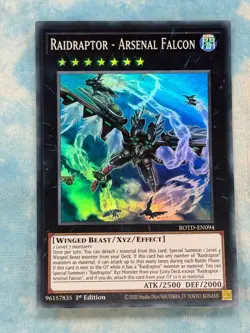 YUGIOH RAIDRAPTOR - ARSENAL FALCON SUPER RARE 1ST NM ROTD-EN094 - Image 1