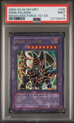 2003 YU-GI-OH! MFC-MAGICIAN'S FORCE 1ST ED #105 DARK PALADIN PSA 9 - Image 1