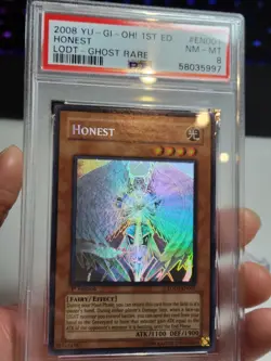 Yugioh PSA 8 Honest LODT-EN001 1st Edition Ghost Rare - Image 1
