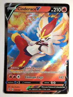 Cinderace V - 018/072 - Pokemon Shining Fates Sword & Shield Ultra Rare Card NM - Image 1