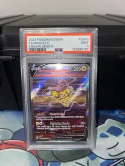 PSA 9 Raikou V GG41/GG70 Crown Zenith Full Art Holo Graded Pokemon Card Uk - Image 1
