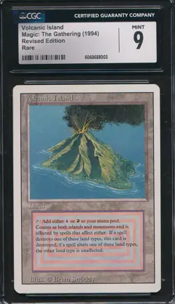 Revised Volcanic Island CGC 9 Graded Magic MTG (8003) -magicgraders- - Image 1