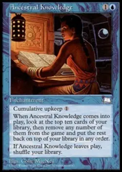 1x Ancestral Knowledge Light Play, English Weatherlight MTG Magic - Image 1