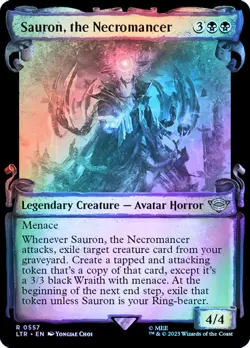 MTG SAURON, THE NECROMANCER FOIL SHOWCASE SCROLL Lord of the Rings NM - Image 1