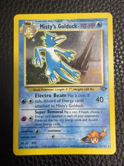 Misty's Golduck 12/132 Gym Challenge Holo Rare - Vintage Pokemon TCG LP/NM 2000 - Image 2