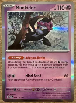 Pokemon TCG Munkidori Scarlet & Violet Twilight Masquerade 095/167 Holo Rare NM - Image 1