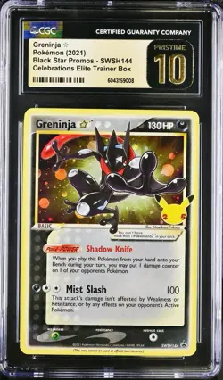 Pokemon 2021 Greninja SWSH144 Celebrations Black Star Promo CGC 10 PRISTINE - Image 1