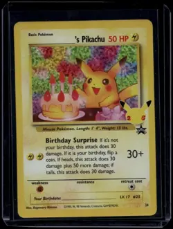 Pokemon TCG Birthday Pikachu 23/53 Celebrations Classic Collection NM - Image 1