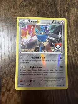 Lucario 63/124 Reverse Holo 1st Place Pokemon League Stamped - Image 1