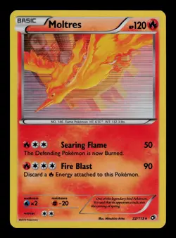 Moltres 22/113 Holo - LP - Legendary Treasures, BW Pokemon - Image 1