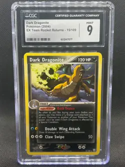 2004 CGC 9 MINT Dark Dragonite 15/109 Pokemon EX Team Rocket Returns Non Holo - Image 1