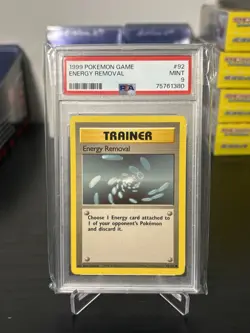 1999 Pokemon Base Set Energy Removal PSA 9 - Image 1