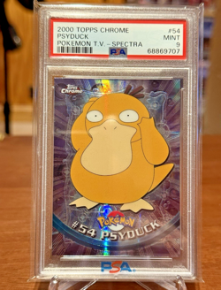 2000 Topps Chrome Pokemon Psyduck Spectra #54 PSA 9 - Image 1