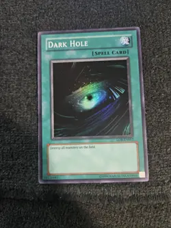 yugioh Dark Hole LOB-EN052 Super Rare North American Near Mint - Image 1