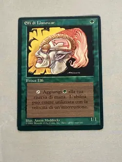 MTG Italian Llanowar Elves Foreign Black Border Revised Magic the Gathering - Image 1