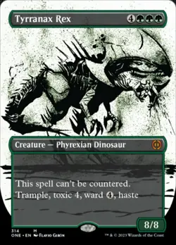 1x Tyrranax Rex ~~ Borderless Showcase NM-Mint, English Phyrexia: All Will Be On - Image 1