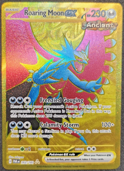 Pokemon Card TCG - Roaring Moon ex 262/182 Hyper Rare Gold Paradox Rift NM - Image 1